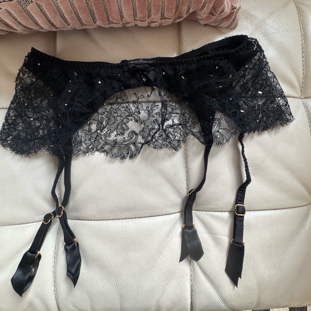 Agent Provocateur Black Lace Garter Belt
